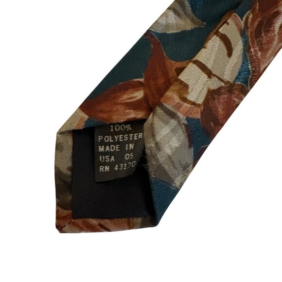 Manhattan Extra Long Floral Tie Polyester USA Mens Necktie Work Formal - Picture 6 of 8